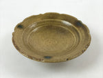 Japanese Ceramic Small Plate Mamezara Vtg Round Kozara Brown Yakimono PY543