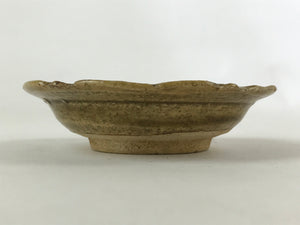 Japanese Ceramic Small Plate Mamezara Vtg Round Kozara Brown Yakimono PY544
