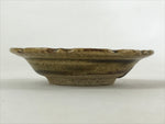 Japanese Ceramic Small Plate Mamezara Vtg Round Kozara Brown Yakimono PY545