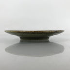 Japanese Ceramic Small Plate Mamezara Vtg Simple Green Brown Pottery PY872