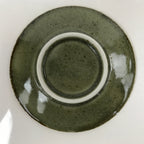 Japanese Ceramic Small Plate Mamezara Vtg Simple Green Brown Pottery PY872