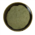 Japanese Ceramic Small Plate Mamezara Vtg Simple Green Brown Pottery PY872