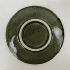 Japanese Ceramic Small Plate Mamezara Vtg Simple Green Brown Pottery PY873