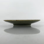 Japanese Ceramic Small Plate Mamezara Vtg Simple Green Brown Pottery PY874