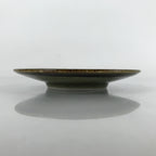 Japanese Ceramic Small Plate Mamezara Vtg Simple Green Brown Pottery PY874