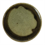 Japanese Ceramic Small Plate Mamezara Vtg Simple Green Brown Pottery PY874