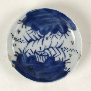 Japanese Ceramic Small Plate Mamezara Vtg Sometsuke White Blue Flowers PY566