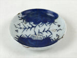 Japanese Ceramic Small Plate Mamezara Vtg Sometsuke White Blue Flowers PY567