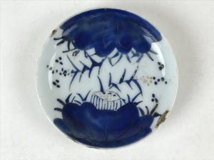 Japanese Ceramic Small Plate Mamezara Vtg Sometsuke White Blue Flowers PY567