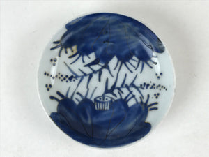 Japanese Ceramic Small Plate Mamezara Vtg Sometsuke White Blue Flowers PY568