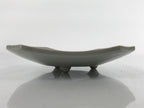 Japanese Ceramic Small Plate Mamezara Vtg Square Inscriptions Grey PY812