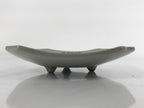Japanese Ceramic Small Plate Mamezara Vtg Square Inscriptions Grey PY812