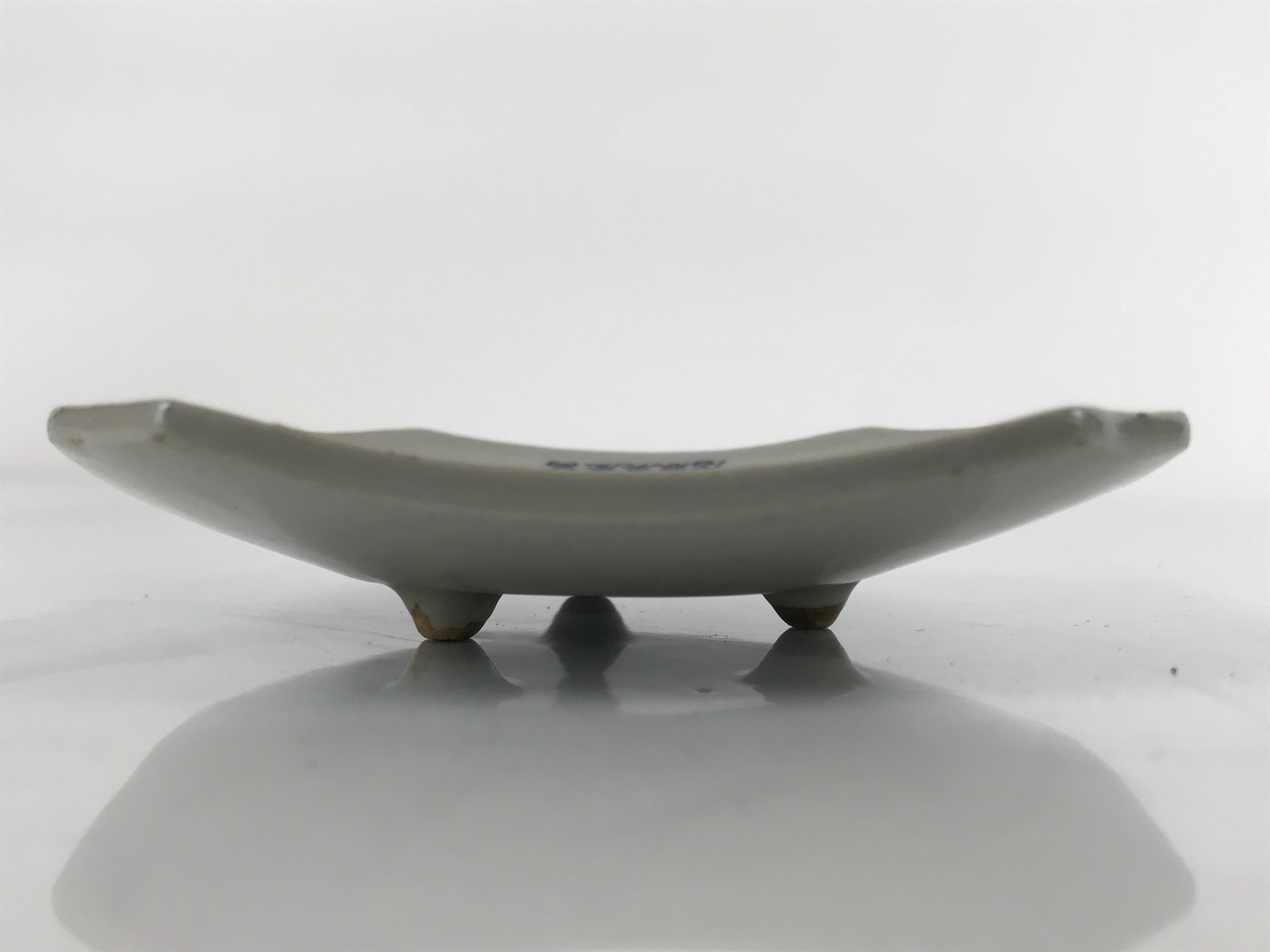 Japanese Ceramic Small Plate Mamezara Vtg Square Inscriptions Grey PY812