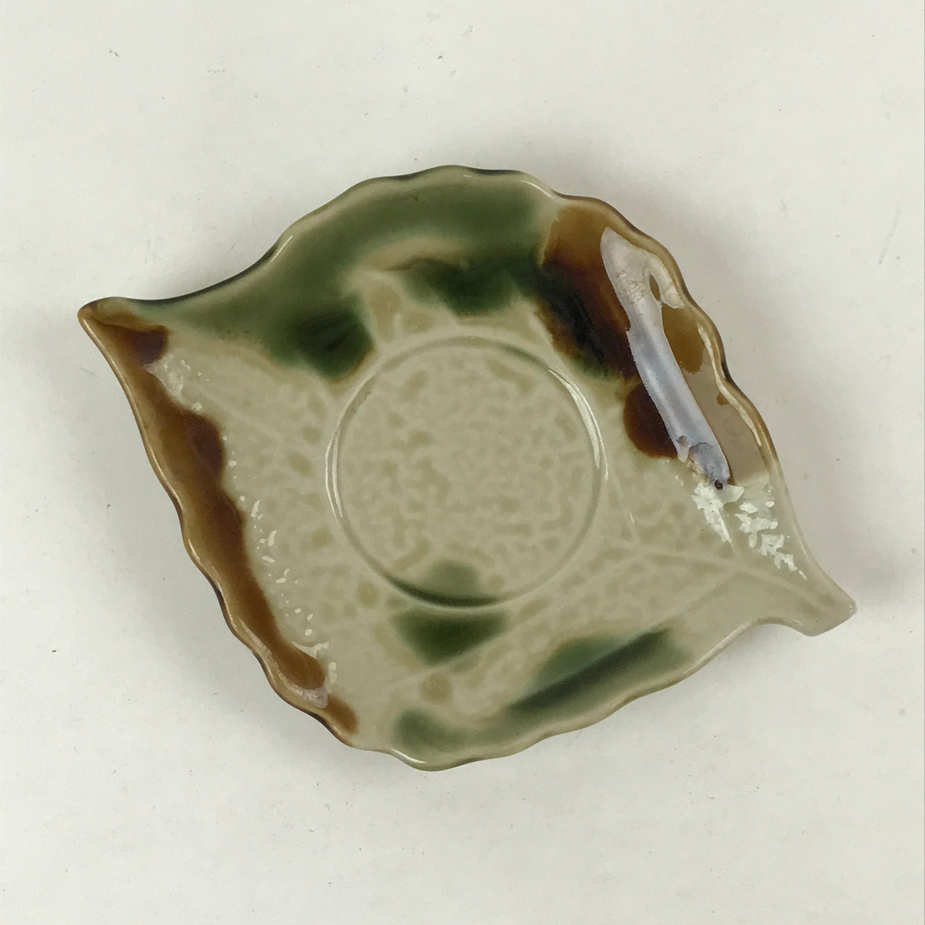 Japanese Ceramic Small Plate Meimeizara Vtg Kozara Chataku Saucer Leaf PY527