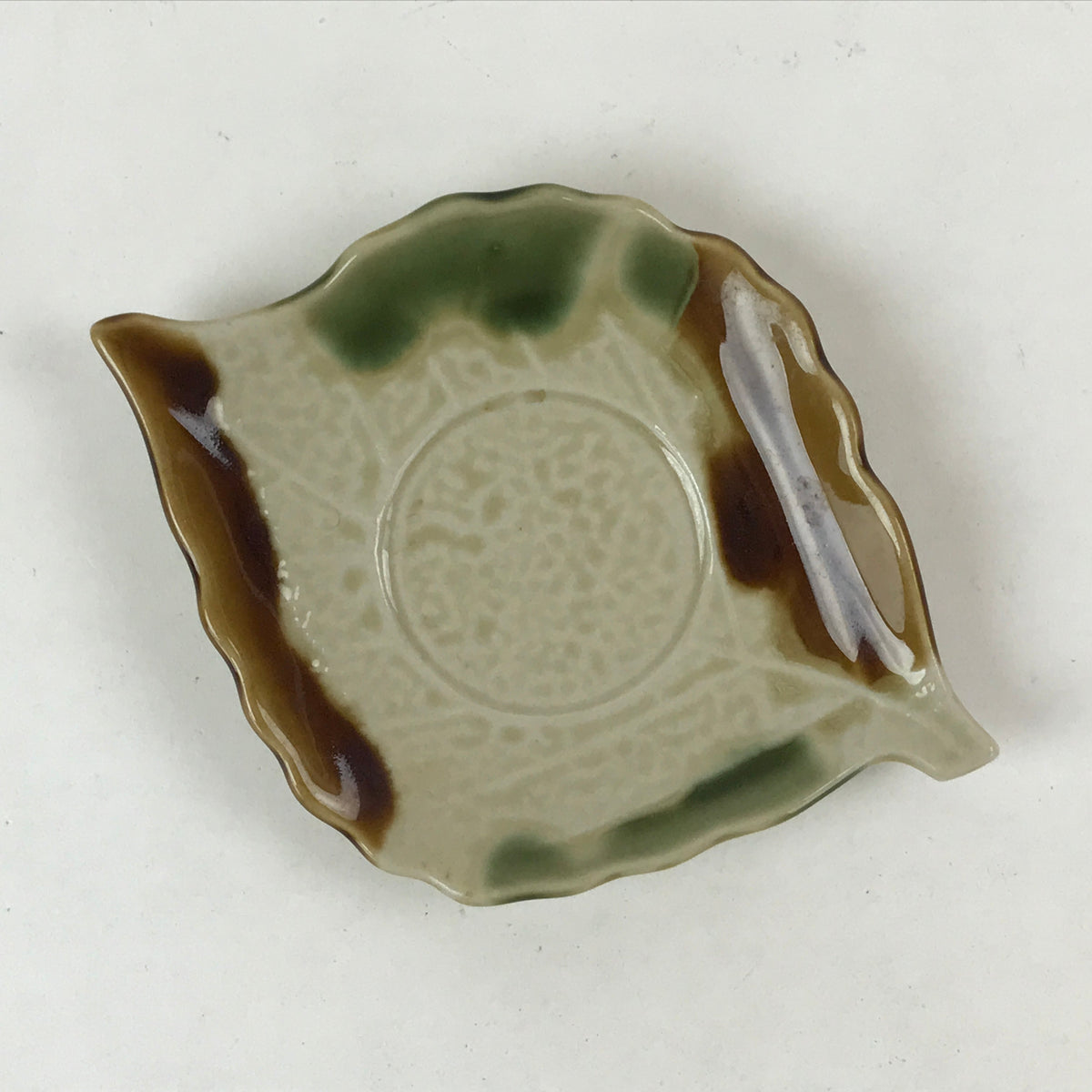 Japanese Ceramic Small Plate Meimeizara Vtg Kozara Chataku Saucer Leaf PY529