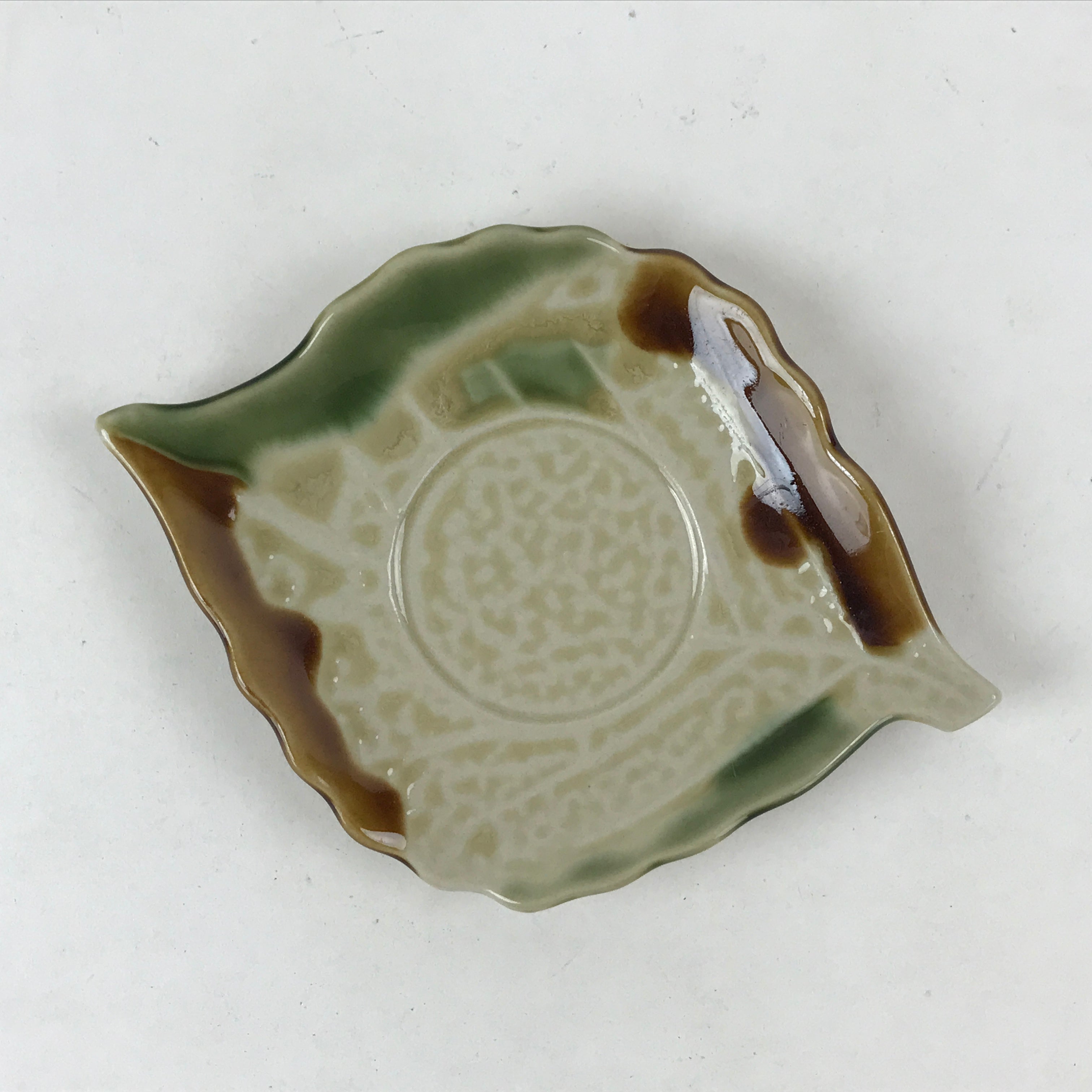 Japanese Ceramic Small Plate Meimeizara Vtg Kozara Chataku Saucer Leaf PY530