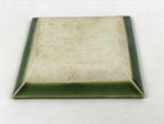 Japanese Ceramic Small Plate Meimeizara Vtg Square Kozara Green Maple Leaf PY522