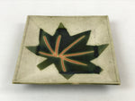 Japanese Ceramic Small Plate Meimeizara Vtg Square Kozara Green Maple Leaf PY523