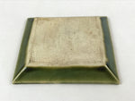 Japanese Ceramic Small Plate Meimeizara Vtg Square Kozara Green Maple Leaf PY523