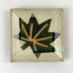 Japanese Ceramic Small Plate Meimeizara Vtg Square Kozara Green Maple Leaf PY523