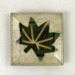 Japanese Ceramic Small Plate Meimeizara Vtg Square Kozara Green Maple Leaf PY524