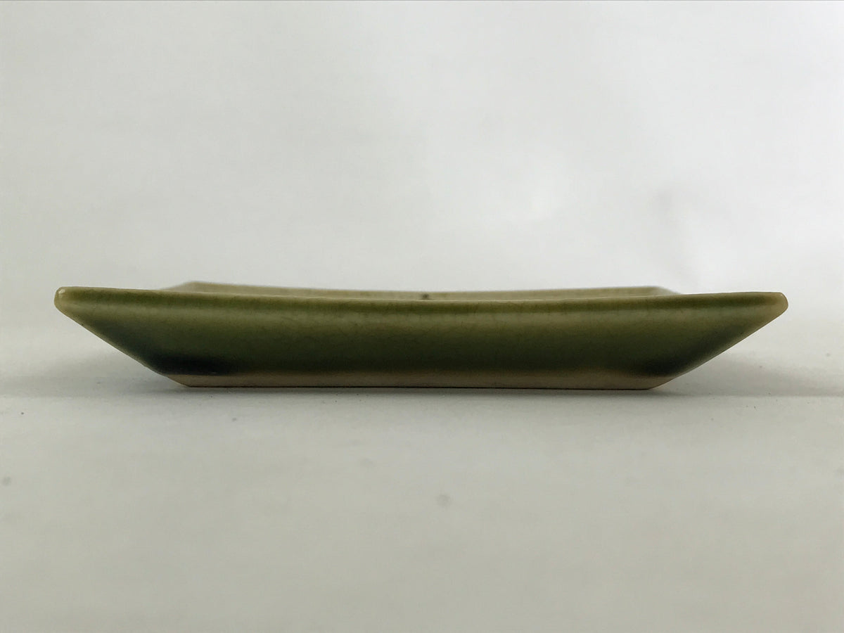 Japanese Ceramic Small Plate Meimeizara Vtg Square Kozara Green Maple Leaf PY525