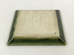 Japanese Ceramic Small Plate Meimeizara Vtg Square Kozara Green Maple Leaf PY526