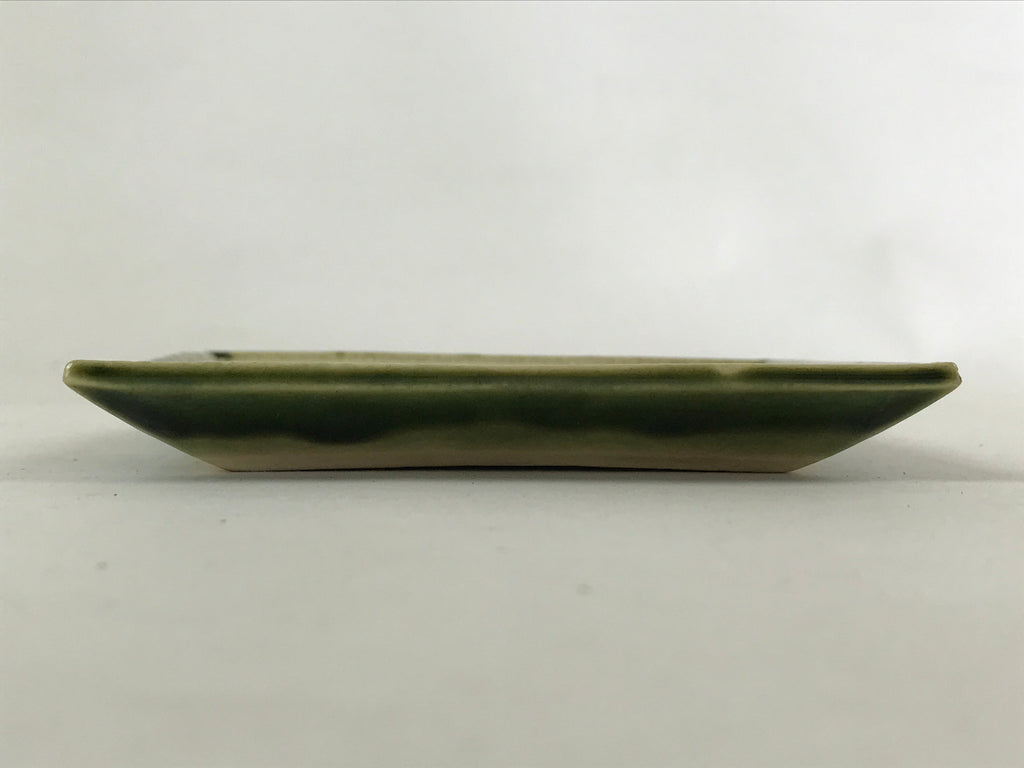 Japanese Ceramic Small Plate Meimeizara Vtg Square Kozara Green Maple Leaf PY526