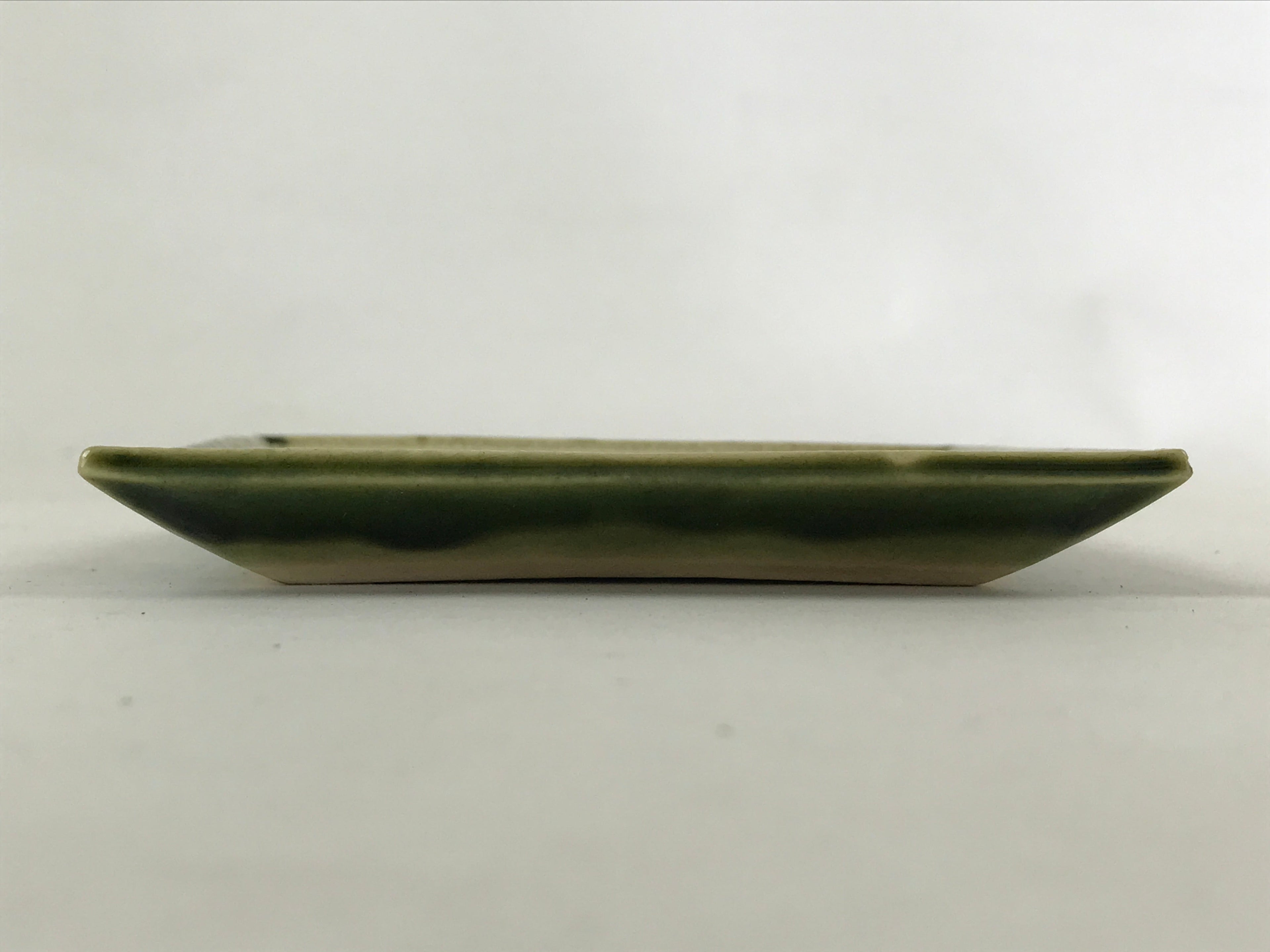 Japanese Ceramic Small Plate Meimeizara Vtg Square Kozara Green Maple Leaf PY526