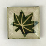 Japanese Ceramic Small Plate Meimeizara Vtg Square Kozara Green Maple Leaf PY526