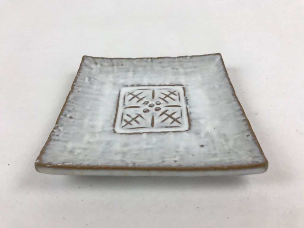 Japanese Ceramic Small Plate Meimeizara Vtg Square White Kozara Yakimono PY480