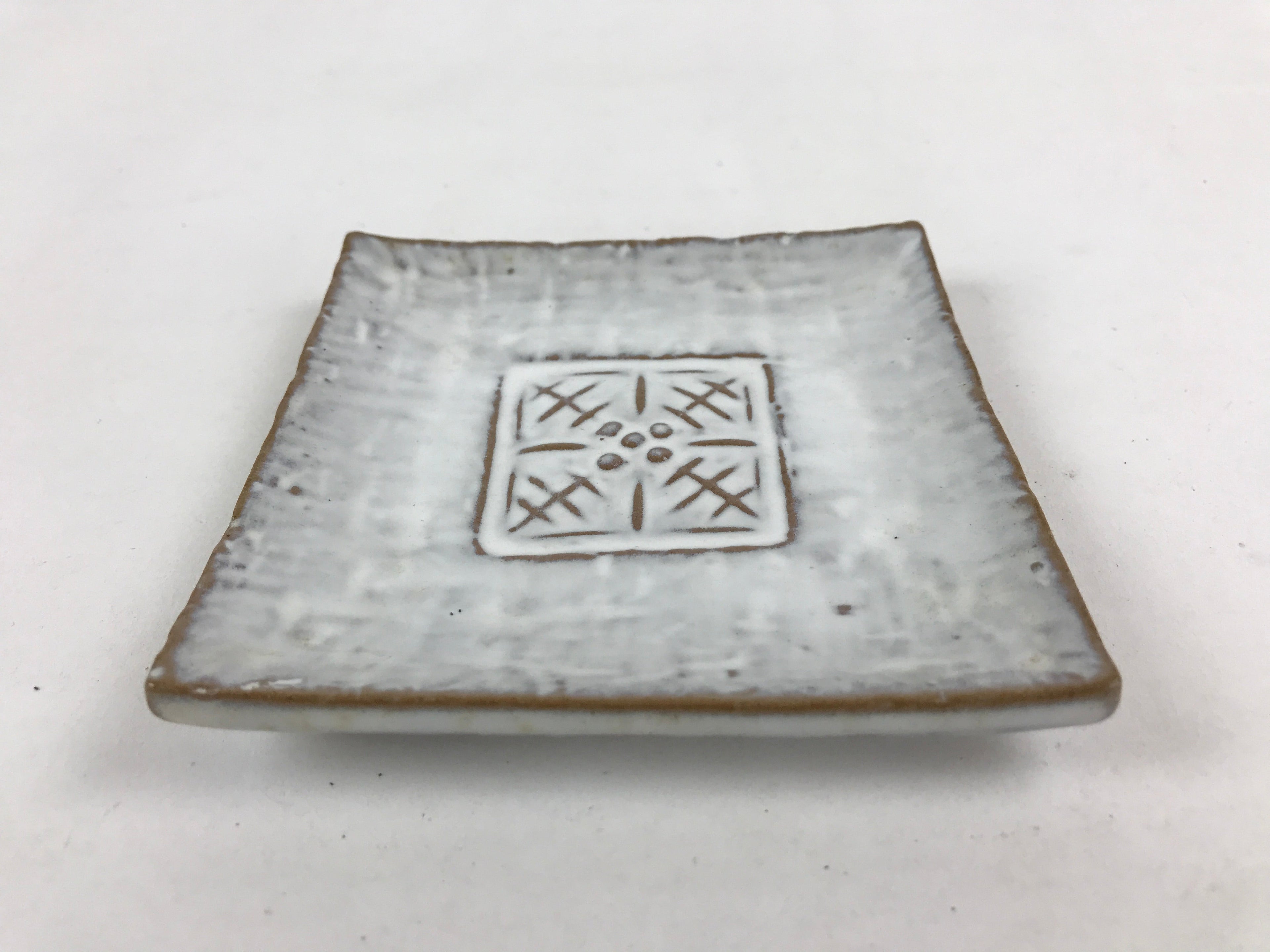 Japanese Ceramic Small Plate Meimeizara Vtg Square White Kozara Yakimono PY480