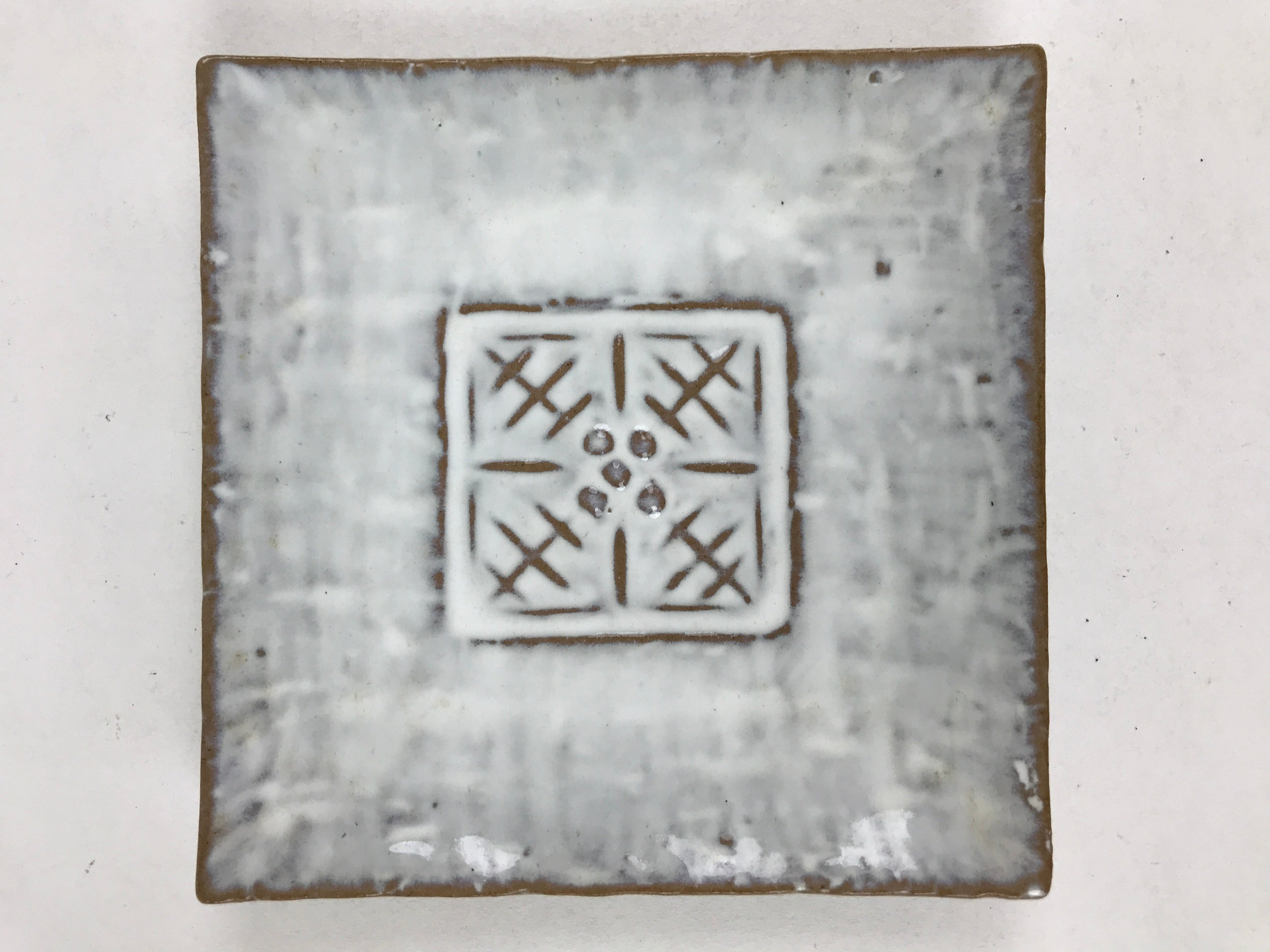 Japanese Ceramic Small Plate Meimeizara Vtg Square White Kozara Yakimono PY480