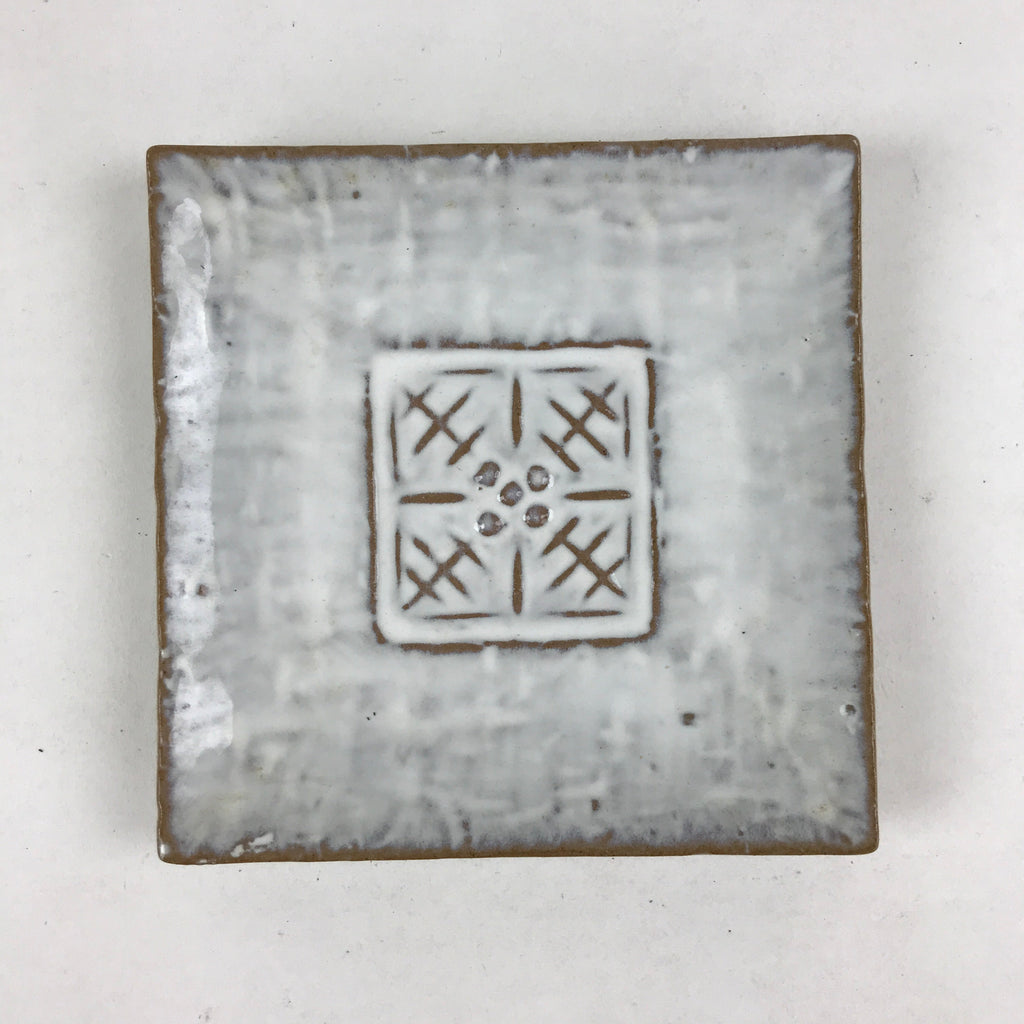 Japanese Ceramic Small Plate Meimeizara Vtg Square White Kozara Yakimono PY480