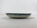 Japanese Ceramic Small Plate Vtg Round Crackle Glaze Gray Blue PY608