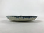 Japanese Ceramic Small Plate Vtg Round Crackle Glaze Gray Blue PY608