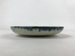 Japanese Ceramic Small Plate Vtg Round Crackle Glaze Gray Blue PY608