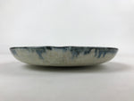 Japanese Ceramic Small Plate Vtg Round Crackle Glaze Gray Blue PY608