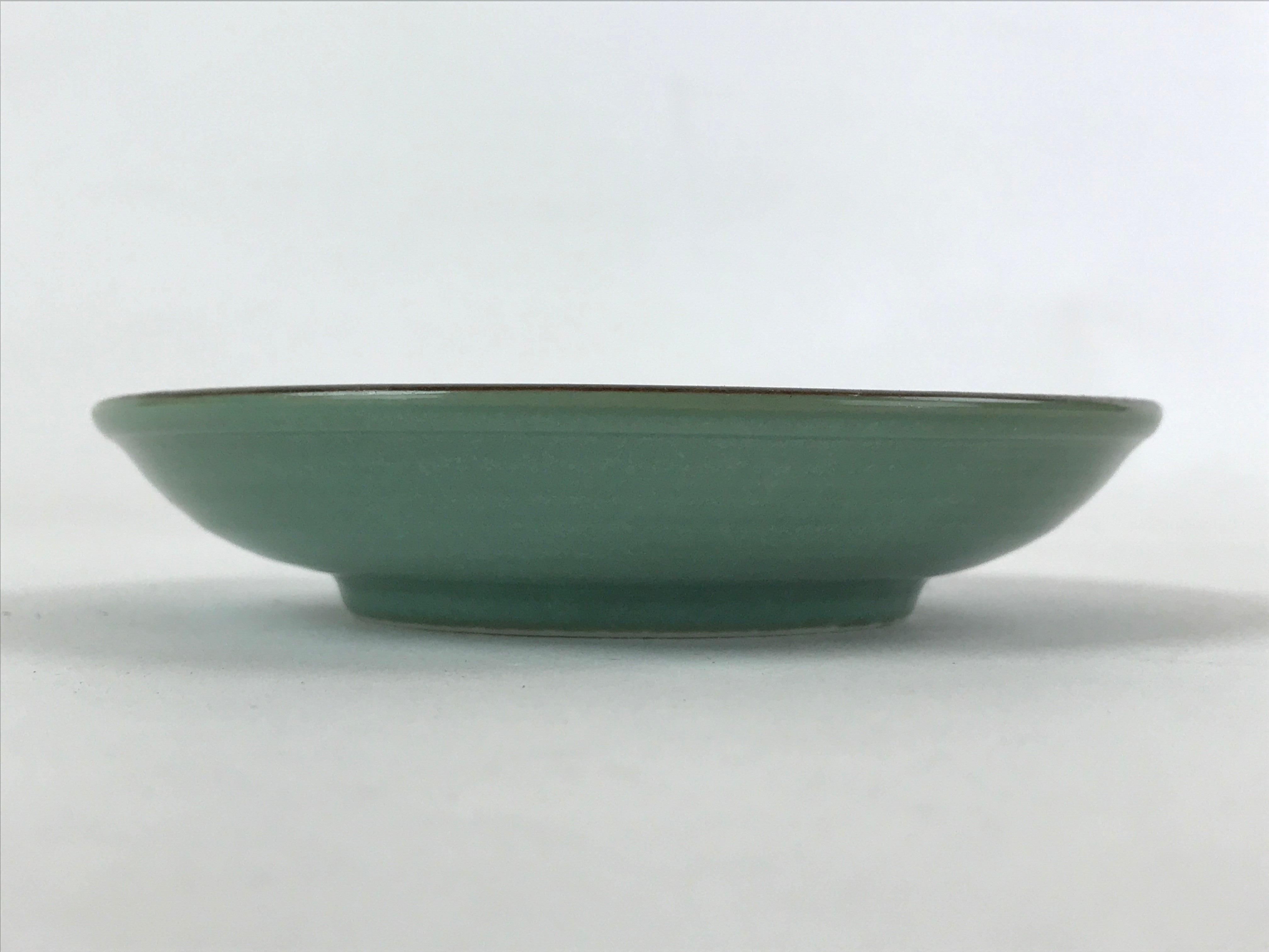 Japanese Ceramic Small Plate Vtg Round Green Blue Floral Square Kozara PY501