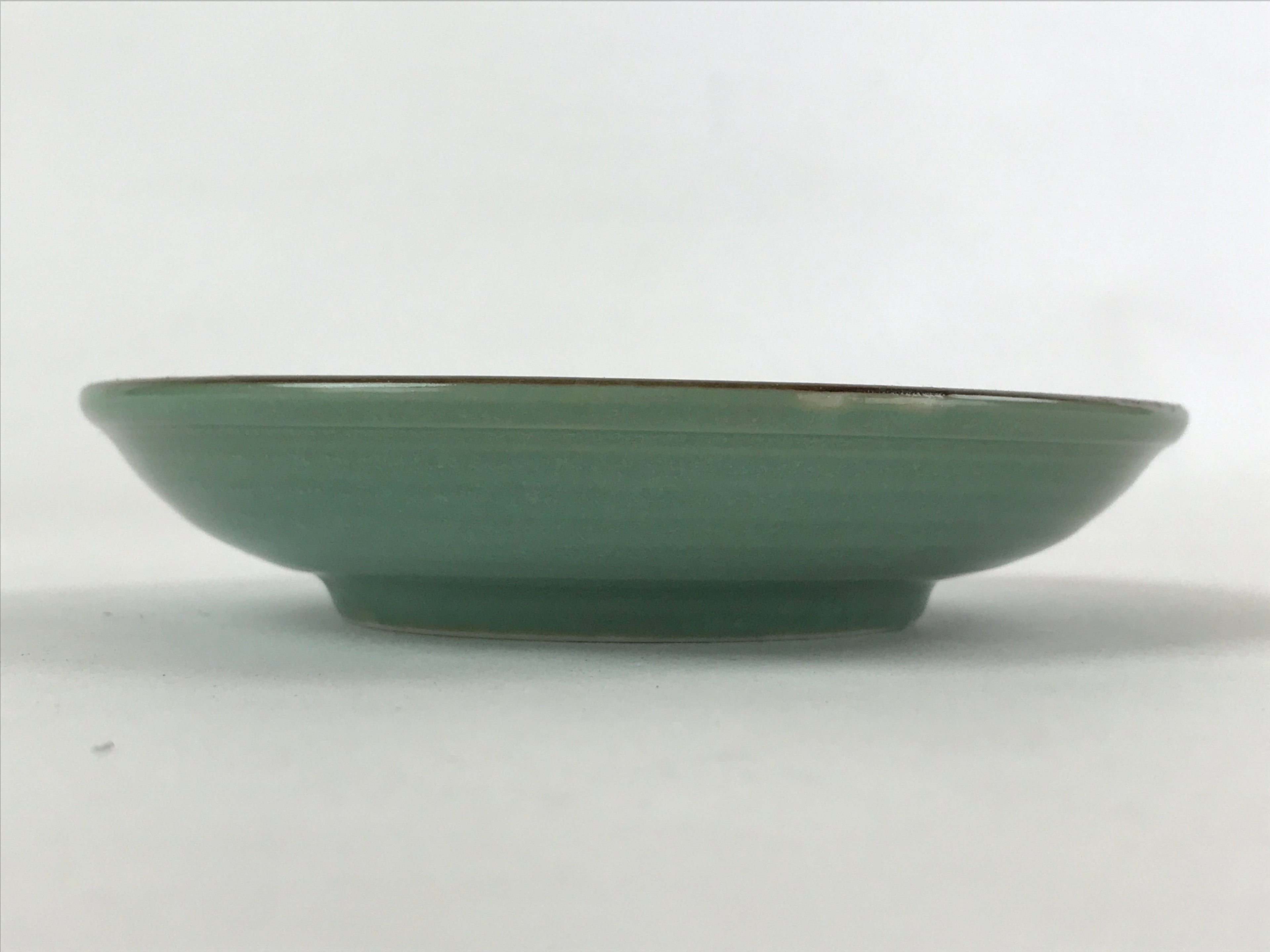 Japanese Ceramic Small Plate Vtg Round Green Blue Floral Square Kozara PY501