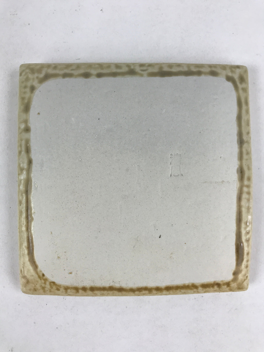Japanese Ceramic Small Plate Vtg Square Beige Kozara Meimeizara Yakimono PY477