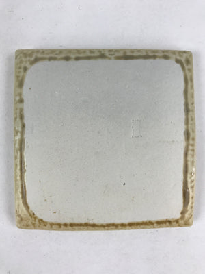 Japanese Ceramic Small Plate Vtg Square Beige Kozara Meimeizara Yakimono PY477