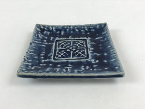 Japanese Ceramic Small Plate Vtg Square Blue Kozara Meimeizara Yakimono PY475