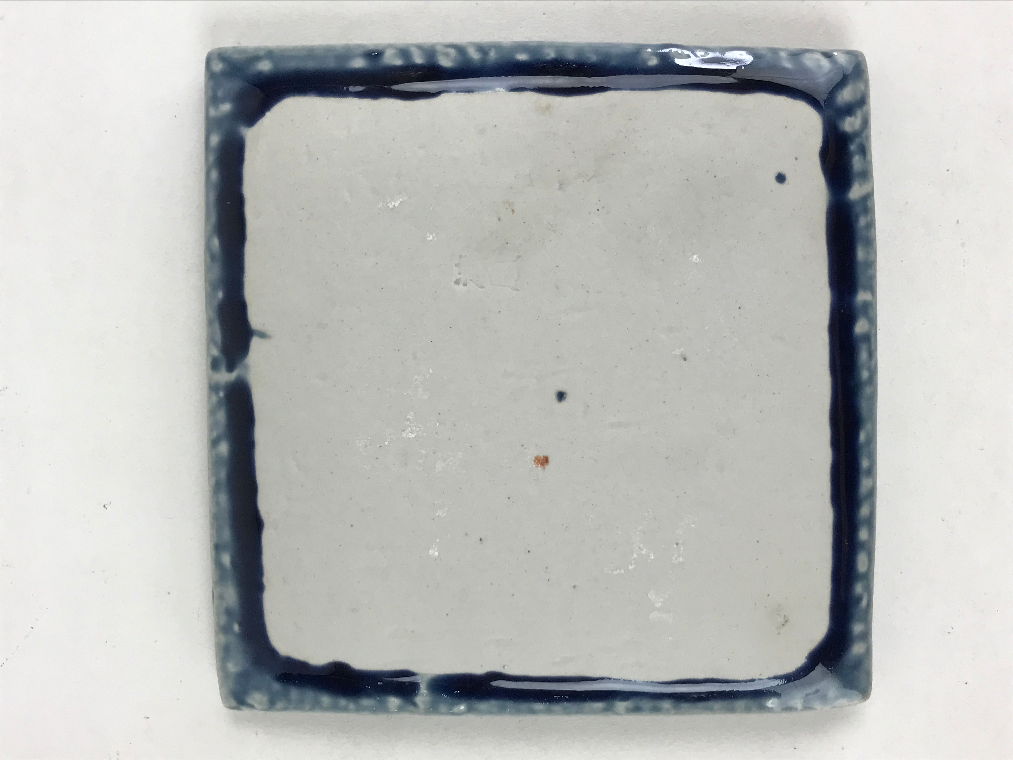 Japanese Ceramic Small Plate Vtg Square Blue Kozara Meimeizara Yakimono PY475