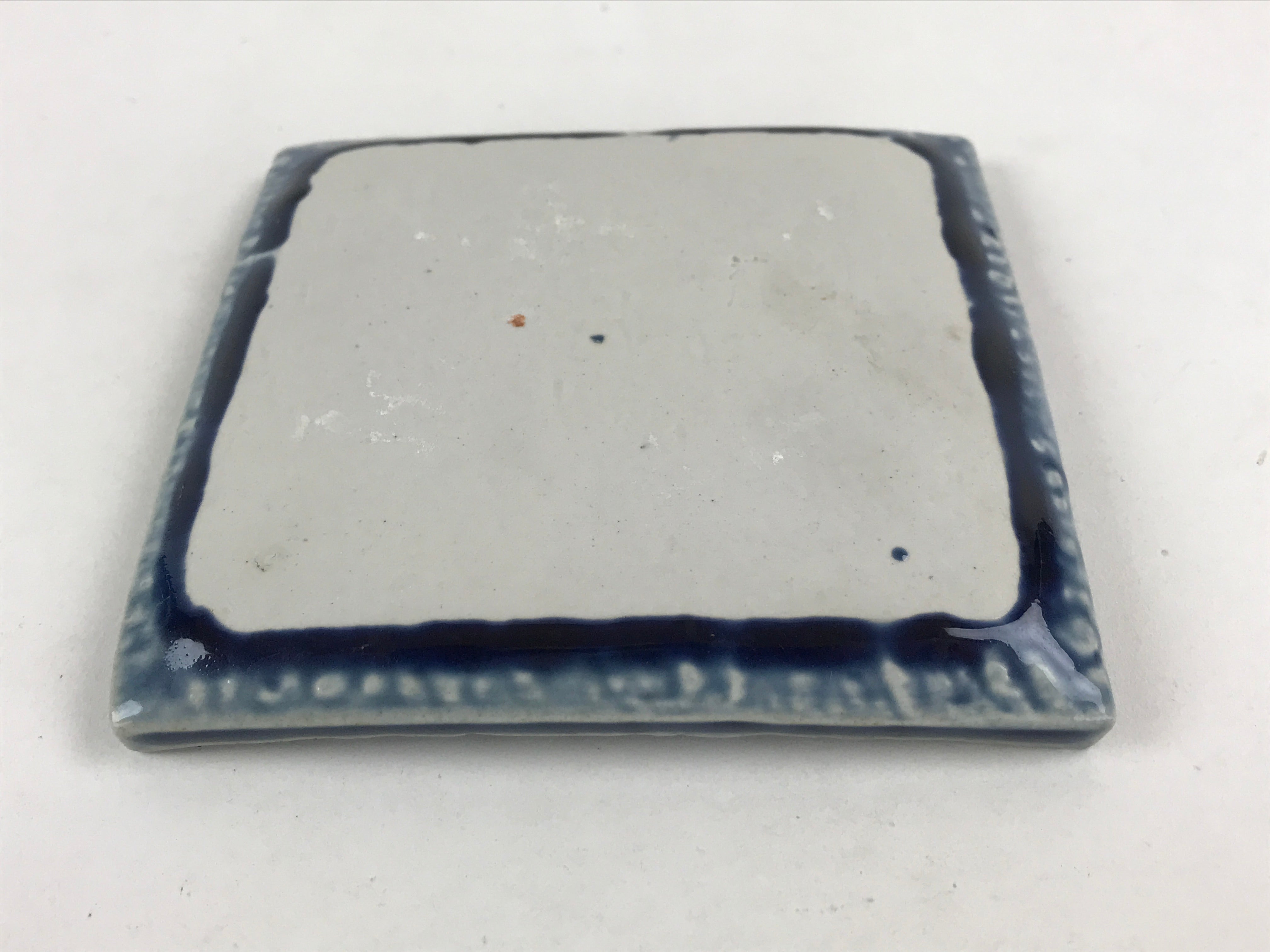 Japanese Ceramic Small Plate Vtg Square Blue Kozara Meimeizara Yakimono PY475