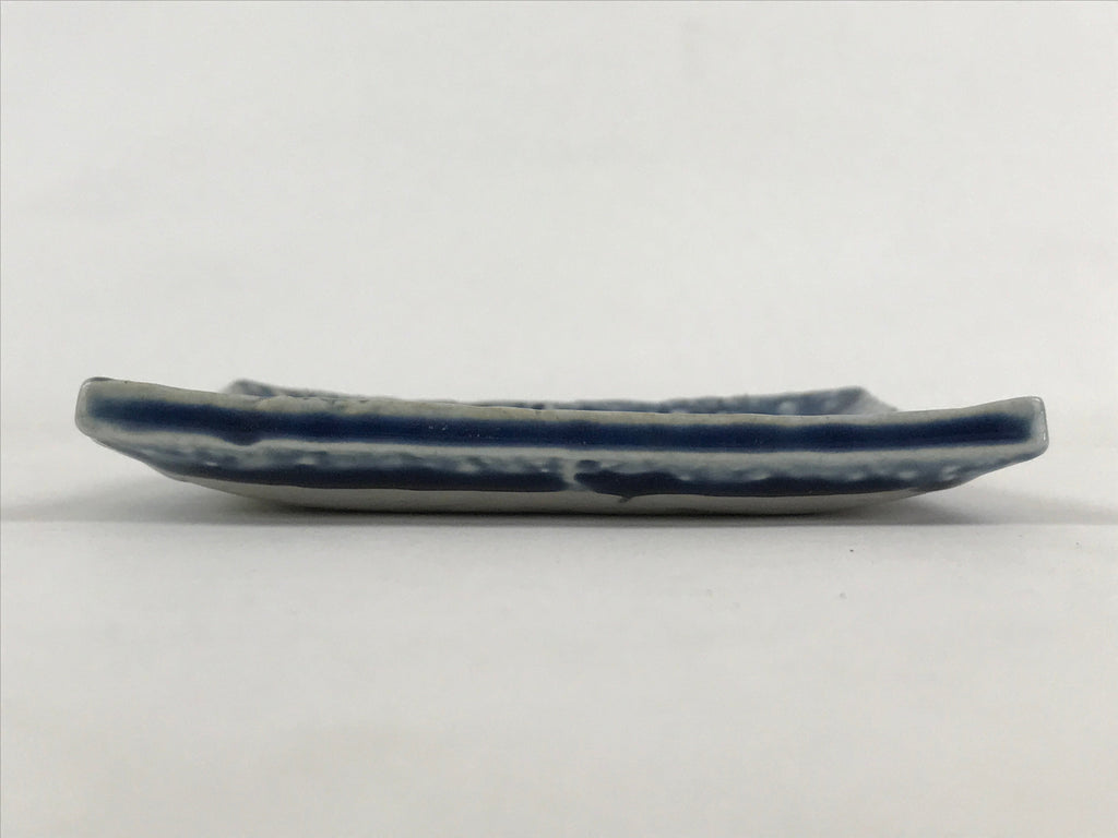 Japanese Ceramic Small Plate Vtg Square Blue Kozara Meimeizara Yakimono PY475