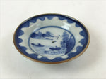 Japanese Ceramic Small Plate Vtg White Blue Sometsuke Landscape Pottery PY562