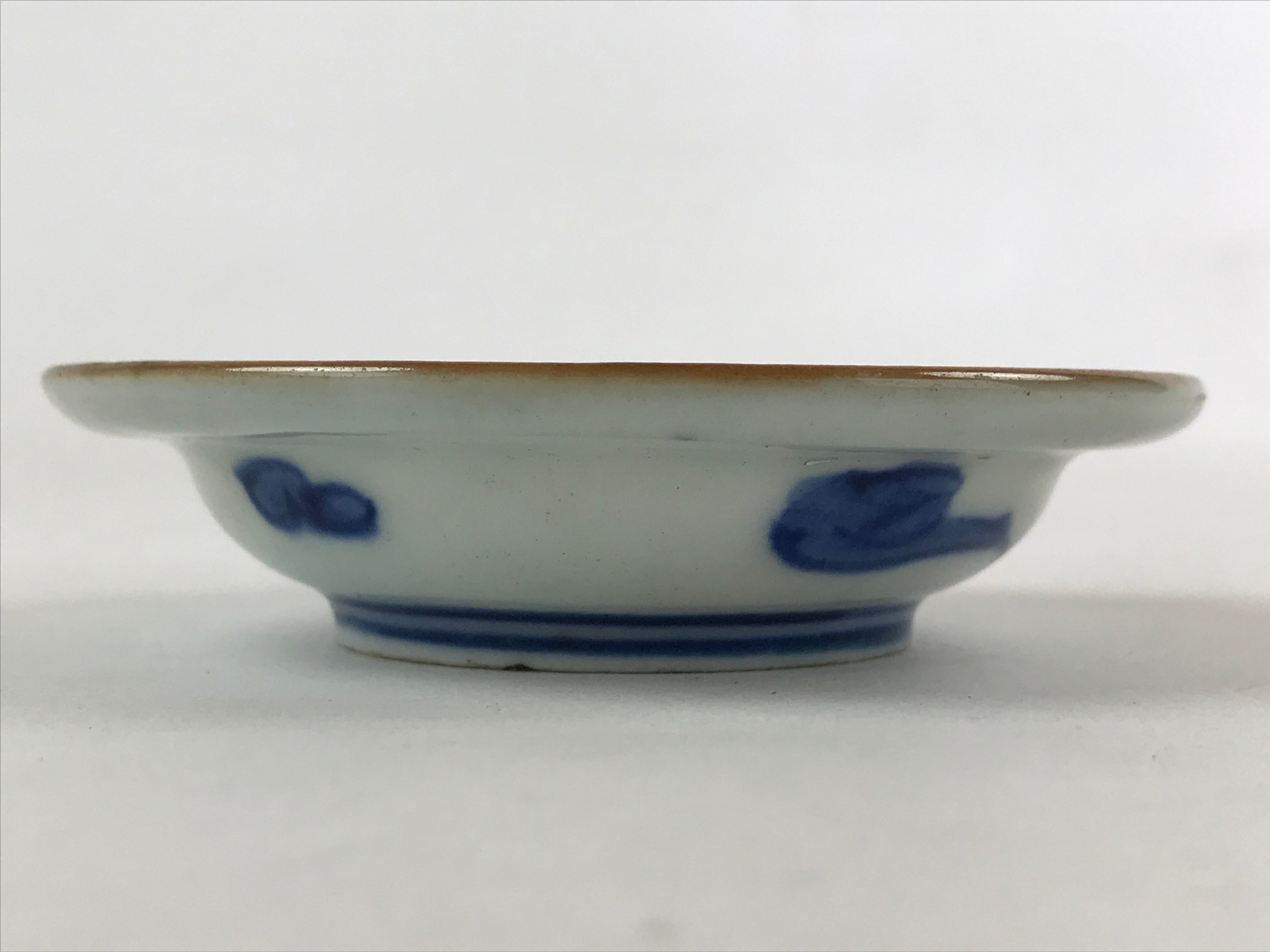 Japanese Ceramic Small Plate Vtg White Blue Sometsuke Landscape Pottery PY562