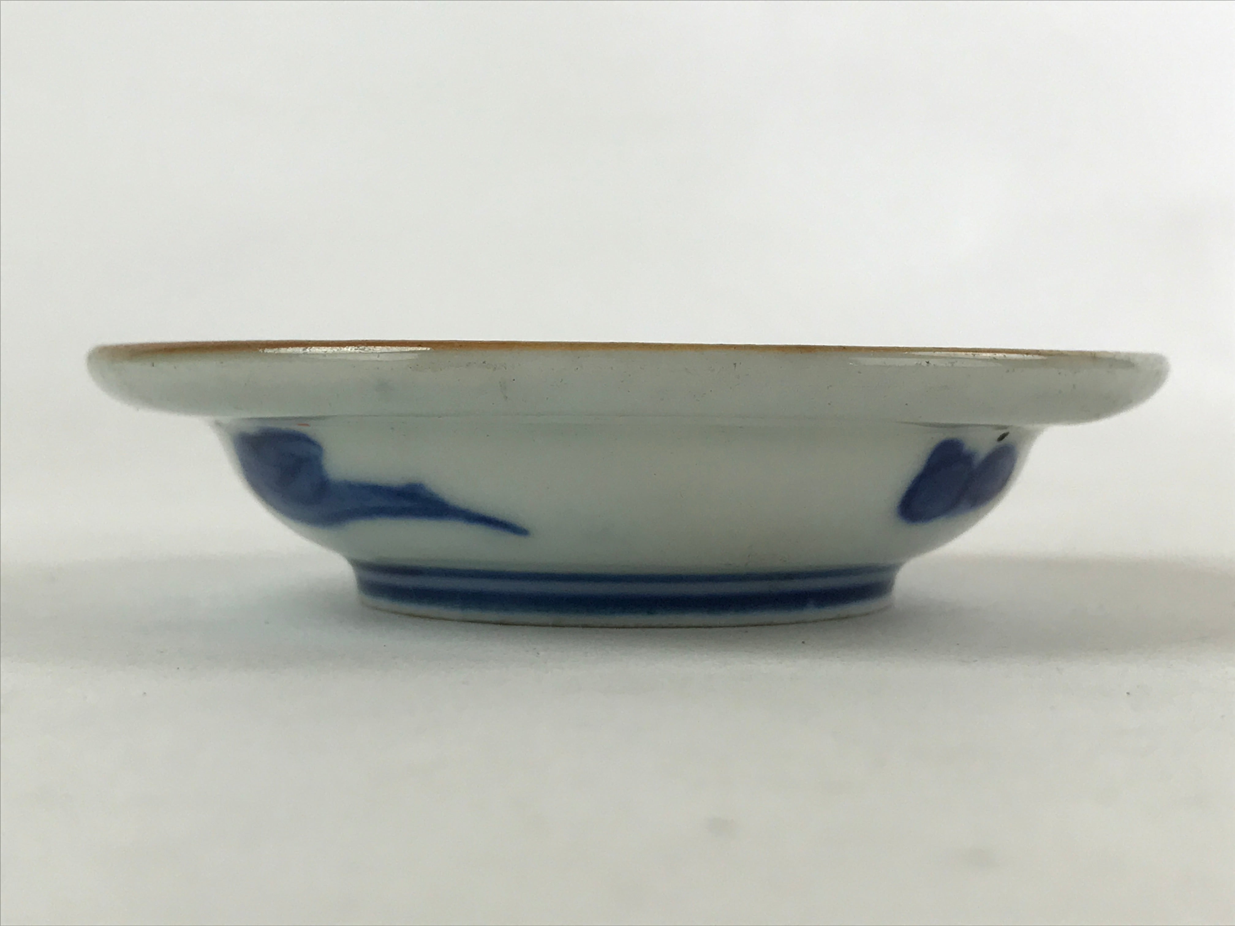 Japanese Ceramic Small Plate Vtg White Blue Sometsuke Landscape Pottery PY562