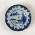 Japanese Ceramic Small Plate Vtg White Blue Sometsuke Landscape Pottery PY562